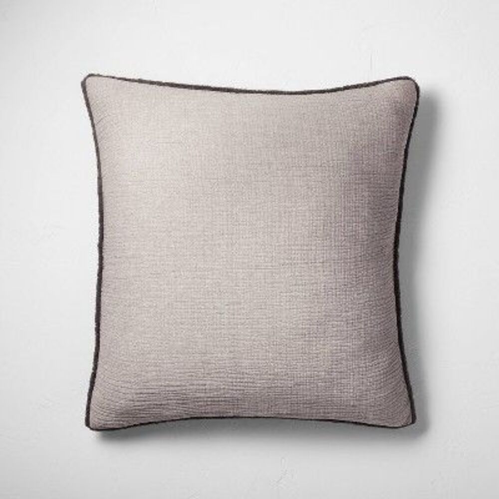 Casaluna Cream Throw Pillow with Black Trim